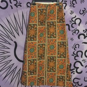 Vintage 60s 70s Boho Hippie Long Skirt